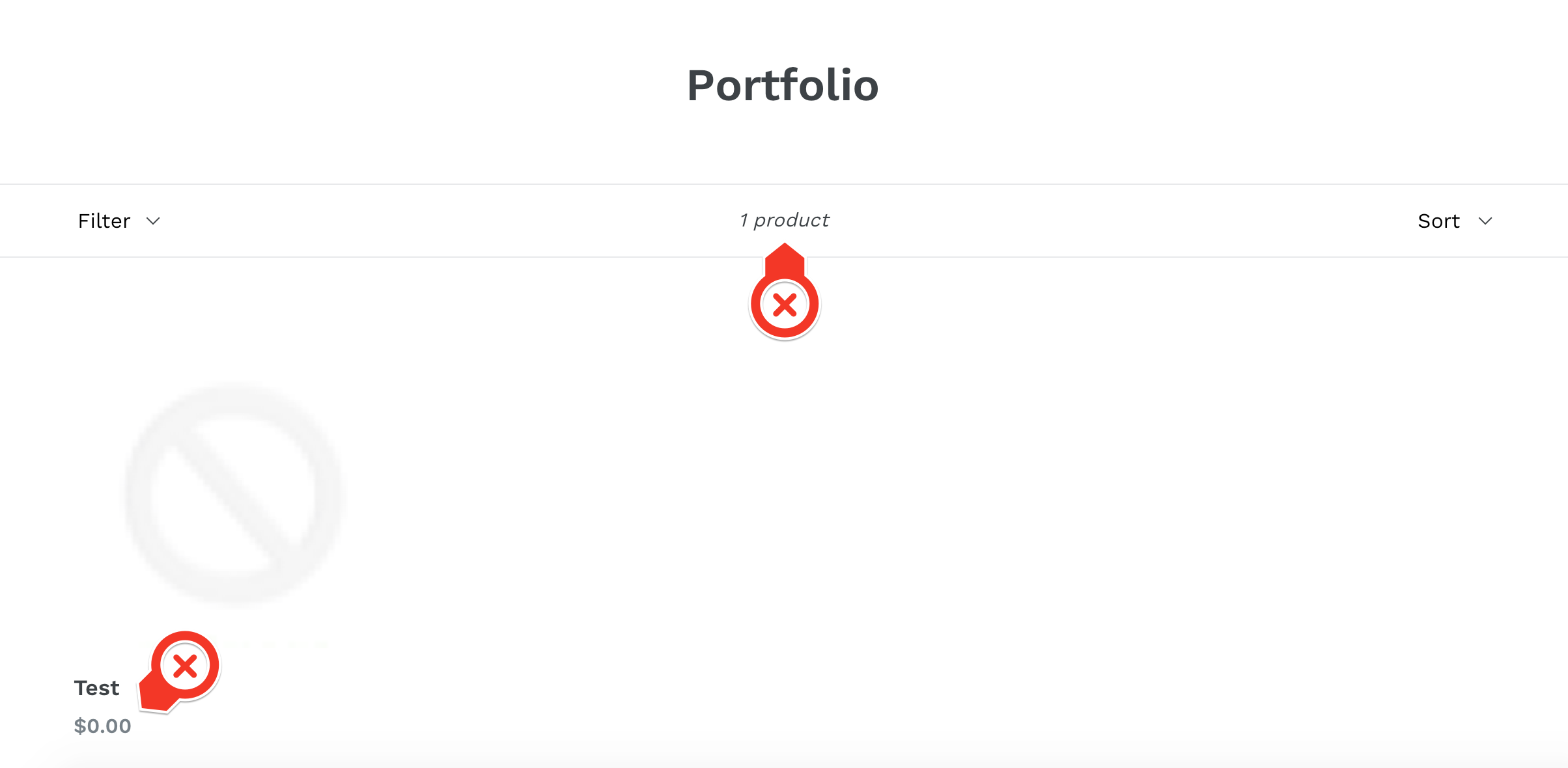 Initial portfolio collection page screenshot